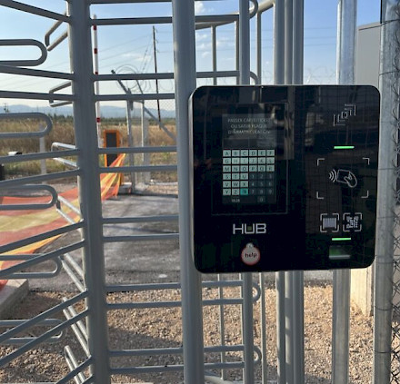 pedestrian access reader by Jupiter completes the truck parking area