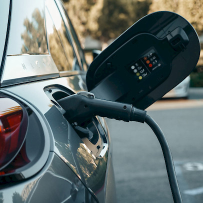 car charging with EV plug