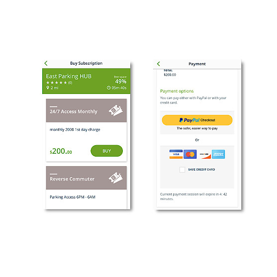 Phone screen with some functionlities of HUB JPass, a payment app