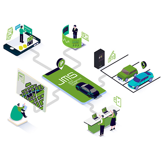 JMS - Janus Management System of HUB Parking, an icon that shows some of its functions