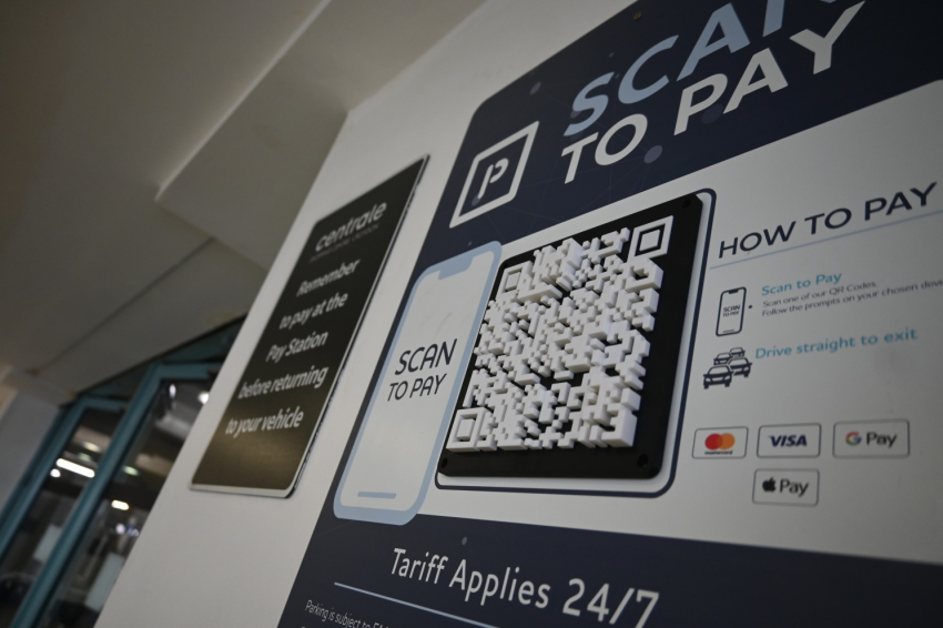 3D Printed QR Code on a parking sign