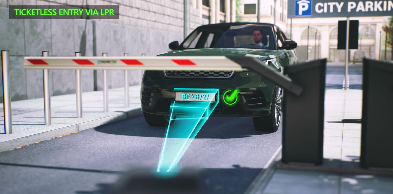 HUB LPR ticketless parking entry lane.